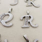 ENGLISH LUXURY INITIAL ~ Collana UNISEX maxi iniziale XL zirconata corsiva + catena diamantata o veneziana