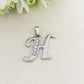 ENGLISH LUXURY INITIAL ~ Collana UNISEX maxi iniziale XL zirconata corsiva + catena diamantata o veneziana