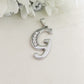 ENGLISH LUXURY INITIAL ~ Collana UNISEX maxi iniziale XL zirconata corsiva + catena diamantata o veneziana