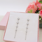 DREAMY ~ paio Orecchini ACCIAIO INOSSIDABILE pendenti zirconati stile saliscendi