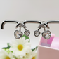 MINI CHERRIES HEART ~ Orecchini Ciliegie a cuore lobo in ACCIAIO inossidabile + cubic zirconia