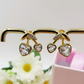 MINI CHERRIES HEART ~ Orecchini Ciliegie a cuore lobo in ACCIAIO inossidabile + cubic zirconia