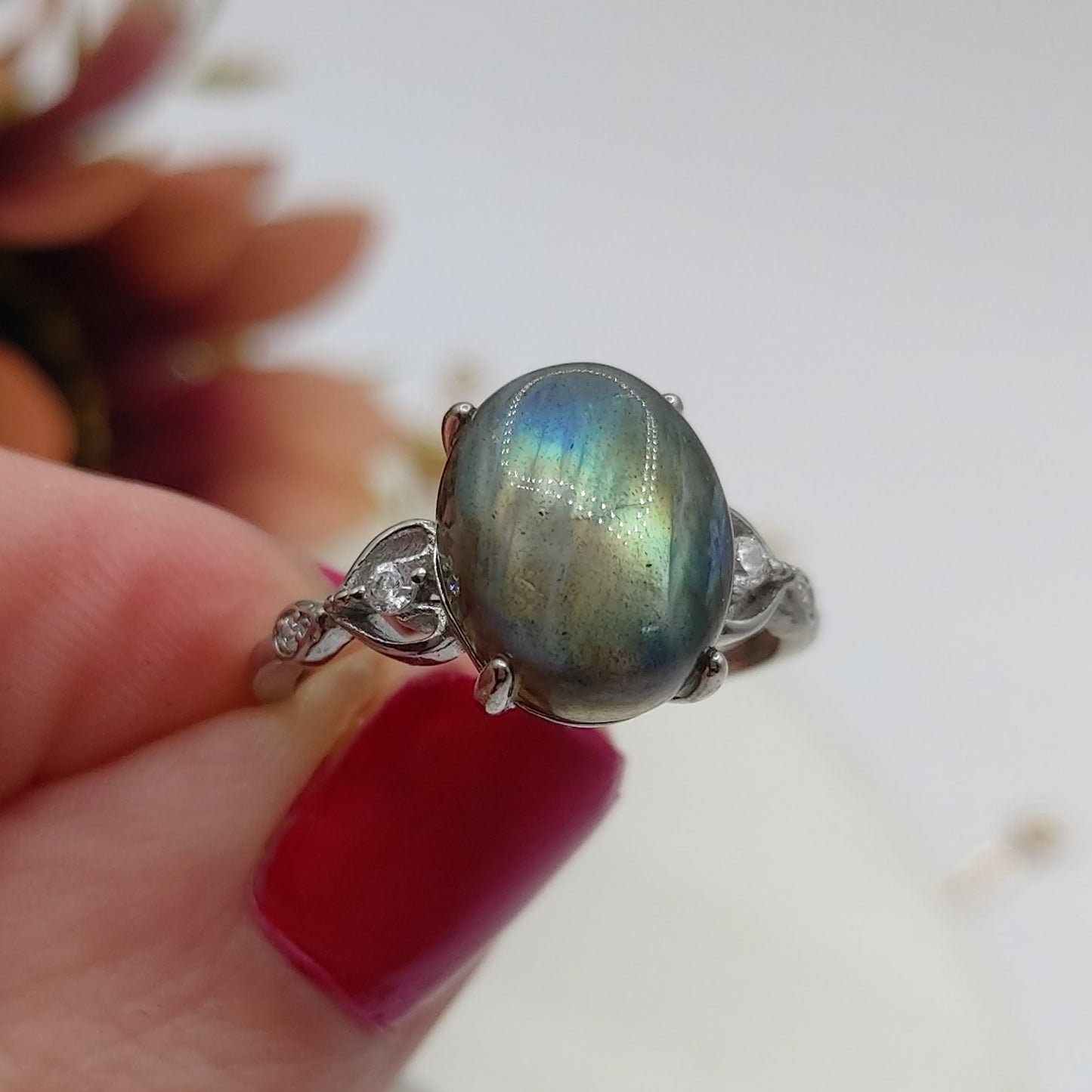 NYMA ~ Anello regolabile in Labradorite naturale