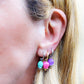 TINKERBELL HOOPS COLOURS ~  ACCIAIO INOSSIDABILE ~ Orecchini mini cerchi a campanella in ACCIAIO INOSSIDABILE