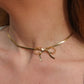 ELEONOR BOW ~ Collana choker Snake con fiocco in ACCIAIO INOSSIDABILE