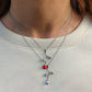 LIFE ROSE - ACCIAIO INOSSIDABILE- collana con rosa pendente