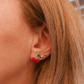 MINI CHERRIES ~ Orecchini Ciliegie a lobo in ACCIAIO inossidabile + cubic zirconia