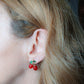 CHERRIES STUDS ~ Orecchini Ciliegie a lobo + cubic zirconia
