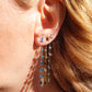 GLOWY ~ paio Orecchini ACCIAIO INOSSIDABILE pendenti pietre cubic zirconia stile saliscendi