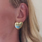 LOVE STUDS ~ paio orecchini ACCIAIO INOSSIDABILE maxi cuore bombè