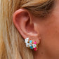 CLAIRE hoops COLOURS - PAIO Orecchini a cerchio con cuoricini bombè smaltati e Cubic Zirconia a forma di cuore