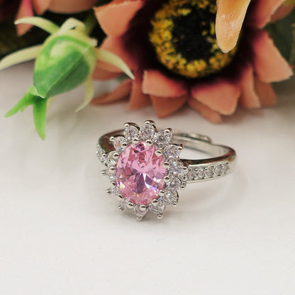 KATE ~ large ~ Anello regolabile con cubic zirconia a forma di OVALE