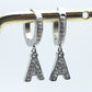 ORECCHINI INIZIALI IN ZIRCONIA ~ ACCIAIO INOSSIDABILE ORO -  Mini orecchini a cerchio con iniziali in zirconi