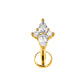 GEM PIERCING - TITANIO G23 e ACCIAIO INOSSIDABILE 316L chirurgico ~ con cubic zirconia per Helix, Trago, Flat e Lobo