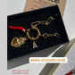SACRED LUCKY ~ Collana charms cuore sacro e cornetto - ACCIAIO  inossidabile