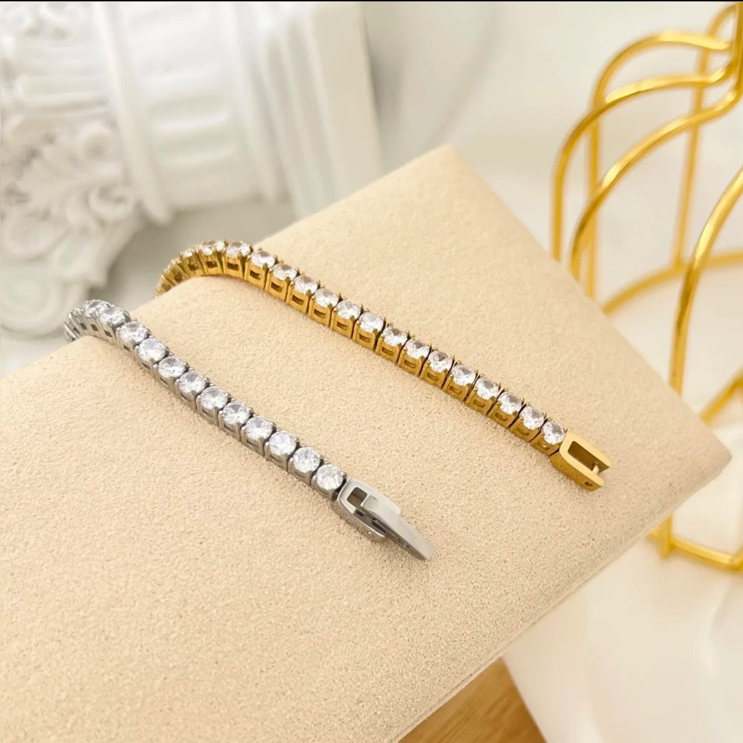 Melanie LUXE ~Bracciale tennis in Cubic Zirconia - ACCIAIO INOSSIDABILE