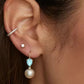 CELESTE PEARLS ~ Coppia Orecchini ARGENTO 925 monachella con perla e cubic zirconia