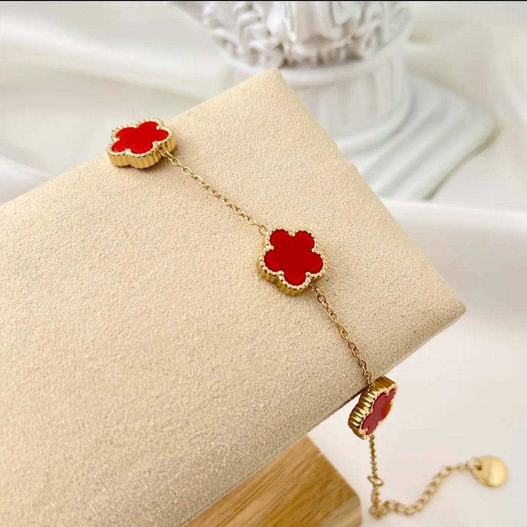 LILY  big Flowers ACCIAIO INOSSIDABILE ~ Bracciale fiori in madreperla