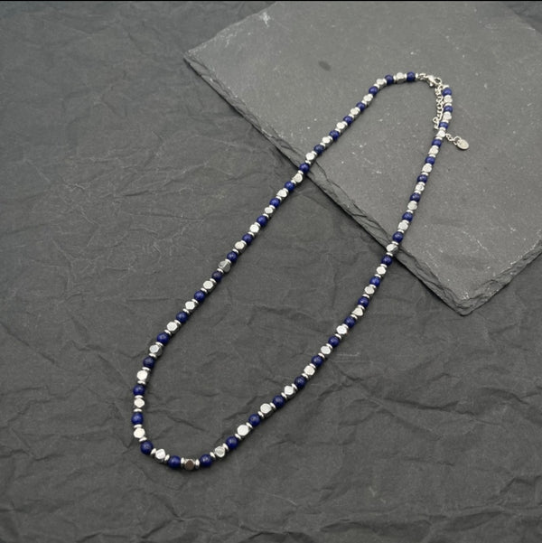 Collana pallini bruniti uomo ACCIAIO INOSSIDABILE