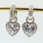AURORA HOOPS ~ Orecchini mini cerchi zirconati FULL in Cubic Zirconia a forma di cuore