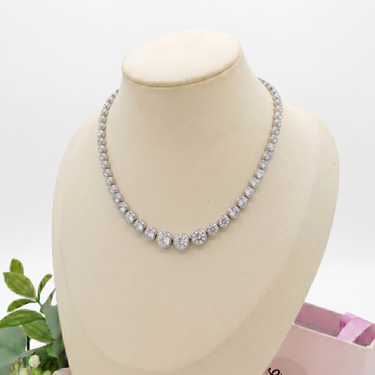 CINDY degradè ~ Girocollo choker in ACCIAIO INOSSIDABILE e cubic zirconia rotondi