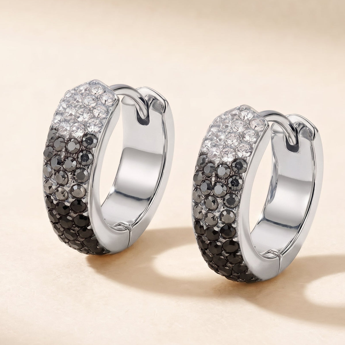 DEGRADE' COLOURS HOOPS - ACCIAIO INOSSIDABILE - OrecchinI a cerchio in cubic zirconia