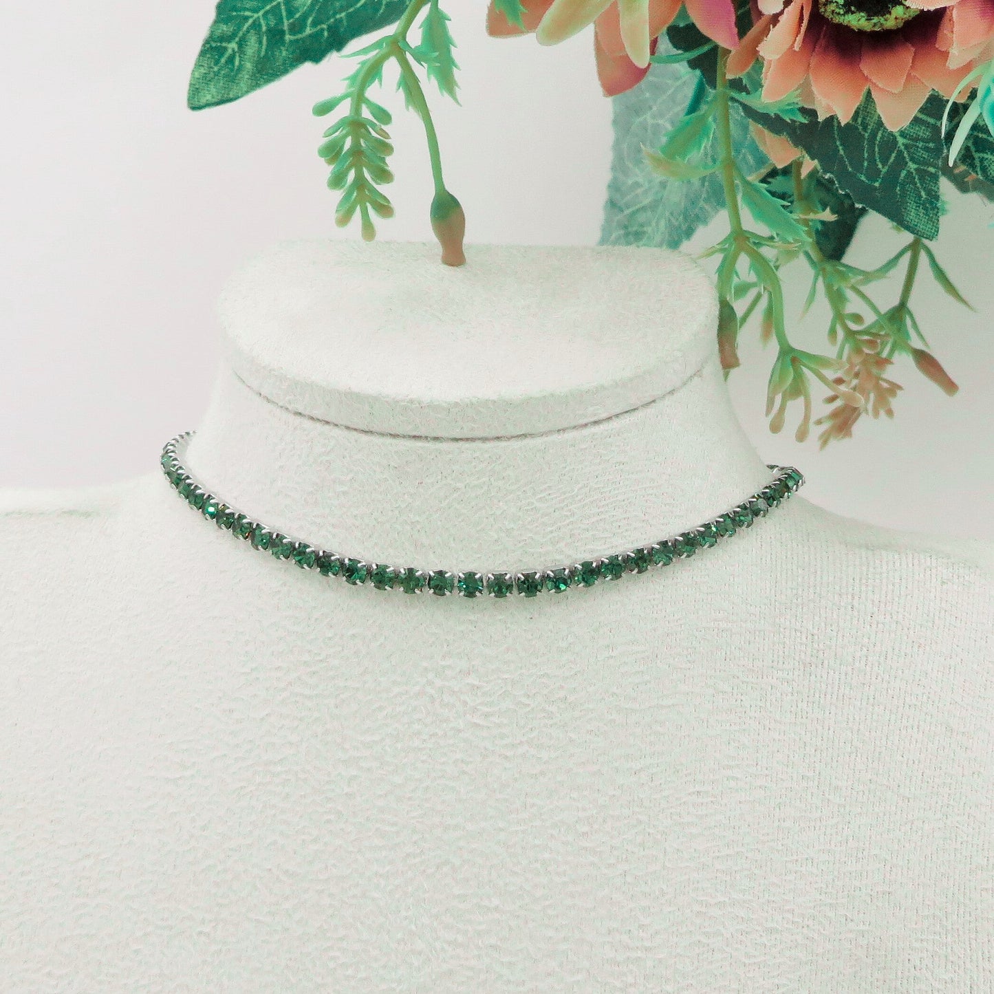 VEGAS ~ TENNIS CHOKER GIROCOLLO IN ACCIAIO INOSSIDABILE CON CUBIC  ZIRCONIA