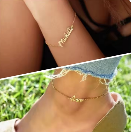 YOUR NAMES ~ Bracciale / Cavigliera NOMI Personalizzati in Acciaio Inossidabile 316L