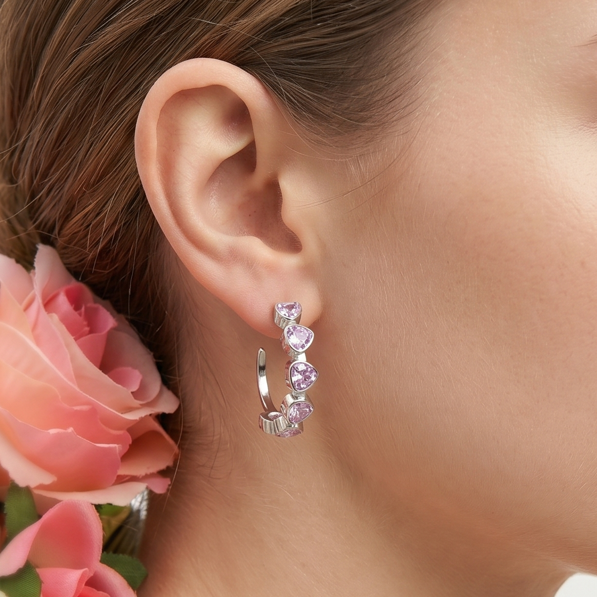 DESIRÉE hoops - ACCIAIO INOSSIDABILE orecchini a cerchio con cubic zirconia