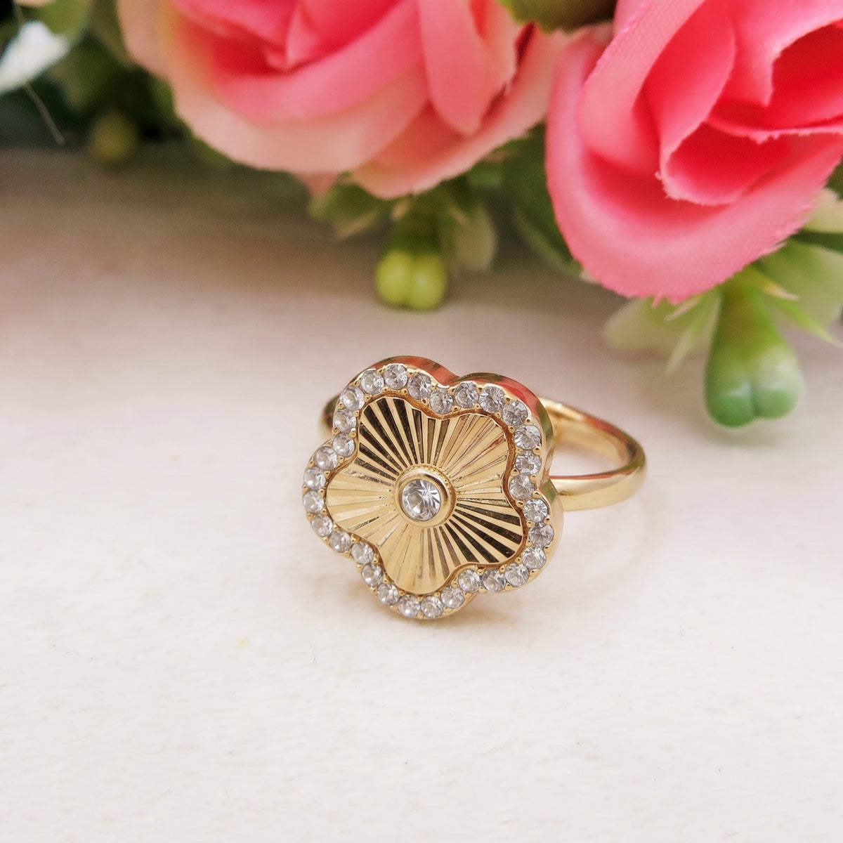Faye ~𝑫𝒓𝒆𝒂𝒎𝒚 ring ~ Engraved Stainless Steel