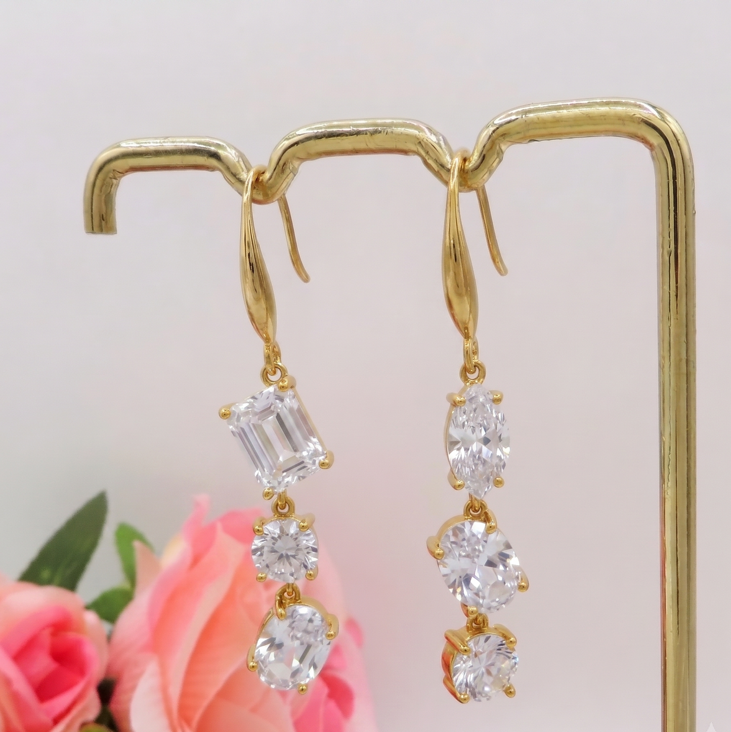 MERMAID - Orecchini in ACCIAIO INOSSIDABILE a monachella con cubic zirconia