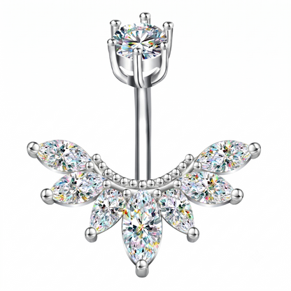 MARQUISE PIERCING OMBELICO - ACCIAIO INOSSIDABILE chirurgico 316L con cubic zirconia per belly button 14G