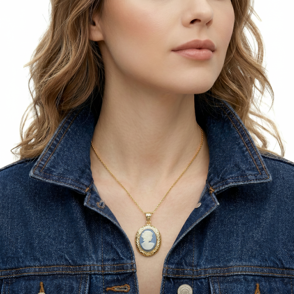 VERSAILLES Collana Pendente con CAMMEO - ACCIAIO INOSSIDABILE