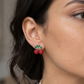 CHERRIES SHINE ~ Orecchini Ciliegie a lobo in ACCIAIO inossidabile + cubic zirconia