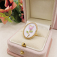 GRACE TULIP 🌷 Anello regolabile con fiori vintage - Acciaio Inossidabile