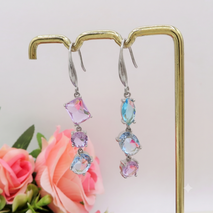 MERMAID - Orecchini in ACCIAIO INOSSIDABILE a monachella con cubic zirconia