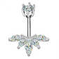 MARQUISE PIERCING OMBELICO - ACCIAIO INOSSIDABILE chirurgico 316L con cubic zirconia per belly button 14G