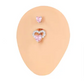 Pink heart PIERCING OMBELICO - ACCIAIO INOSSIDABILE chirurgico 316L con cubic zirconia per belly button