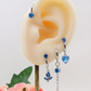 TULIP EARCUFF ~ ACCIAIO Inossidabile orecchino integrale SENZA FORI con fiori e cubic zirconia