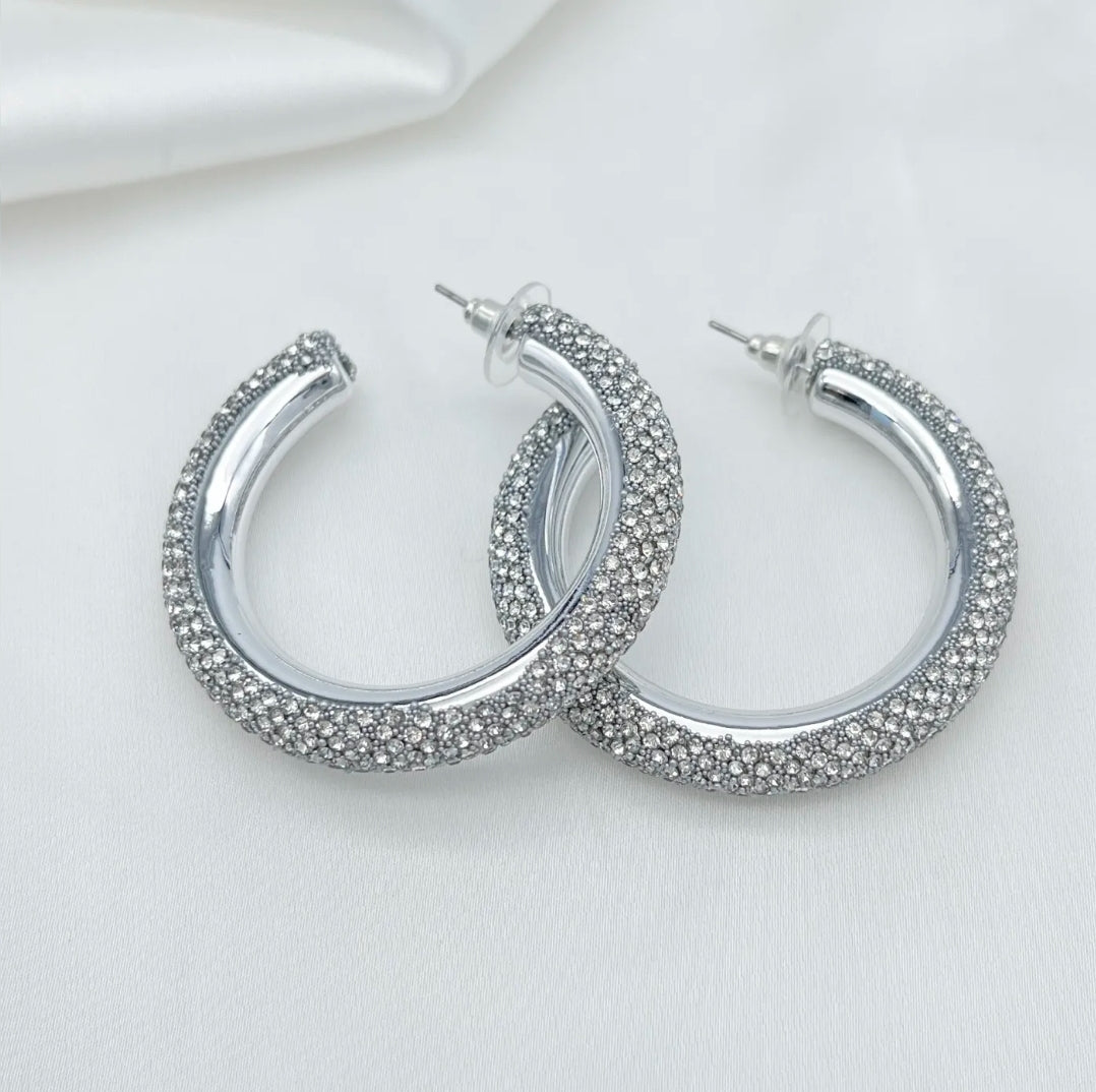 SELENE BIG HOOPS  -  Orecchini a cerchio con cubic zirconia