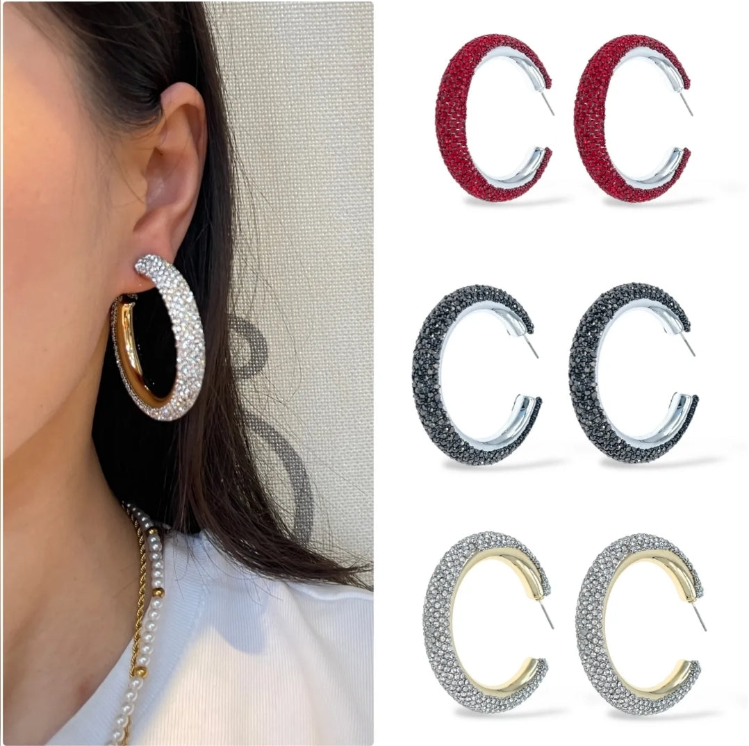 SELENE BIG HOOPS  -  Orecchini a cerchio con cubic zirconia