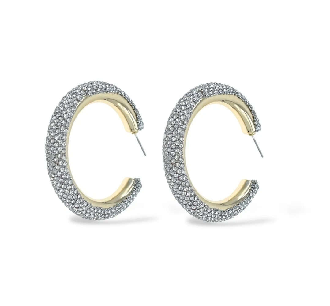 SELENE BIG HOOPS  -  Orecchini a cerchio con cubic zirconia