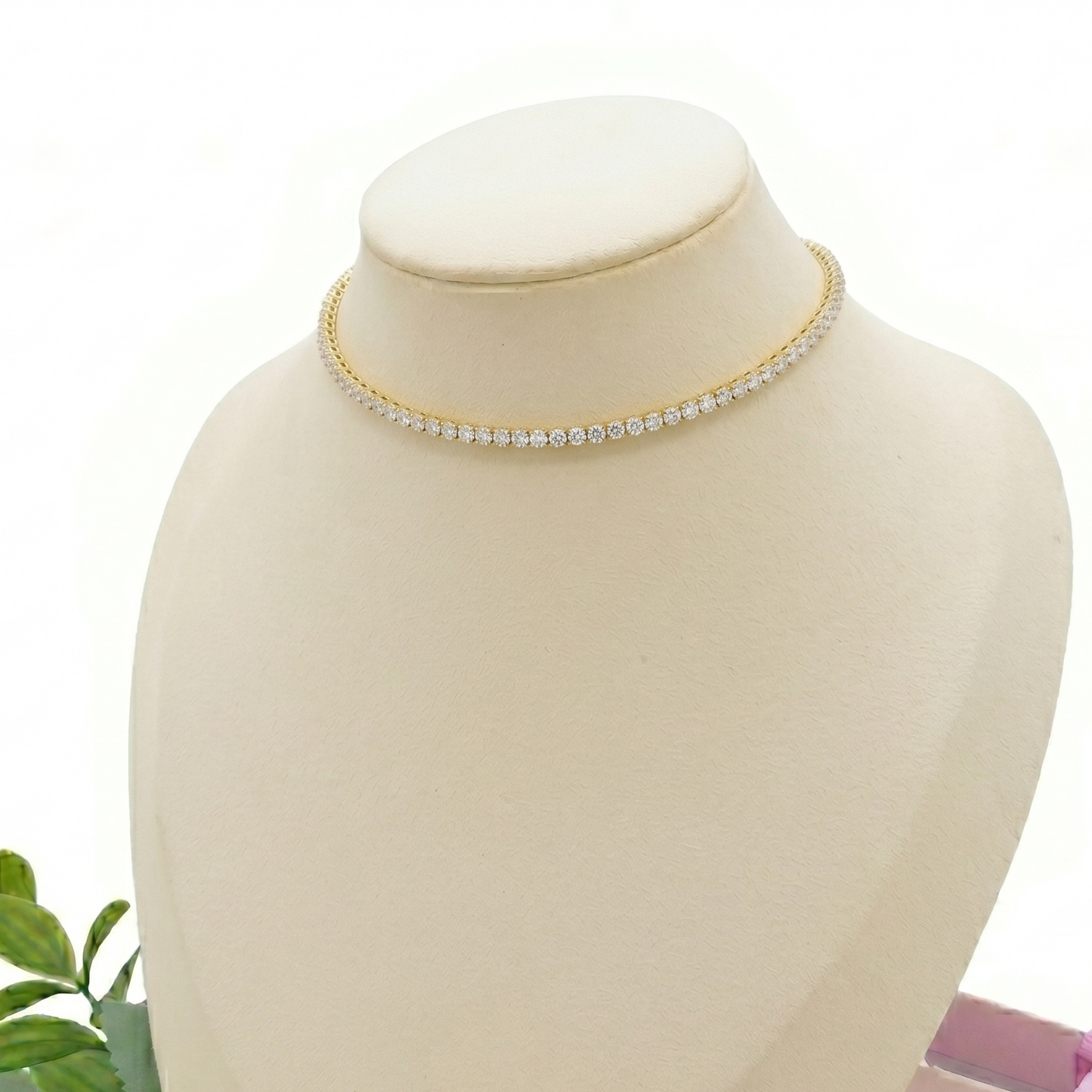 VEGAS ~ TENNIS CHOKER GIROCOLLO IN ACCIAIO INOSSIDABILE CON CUBIC  ZIRCONIA