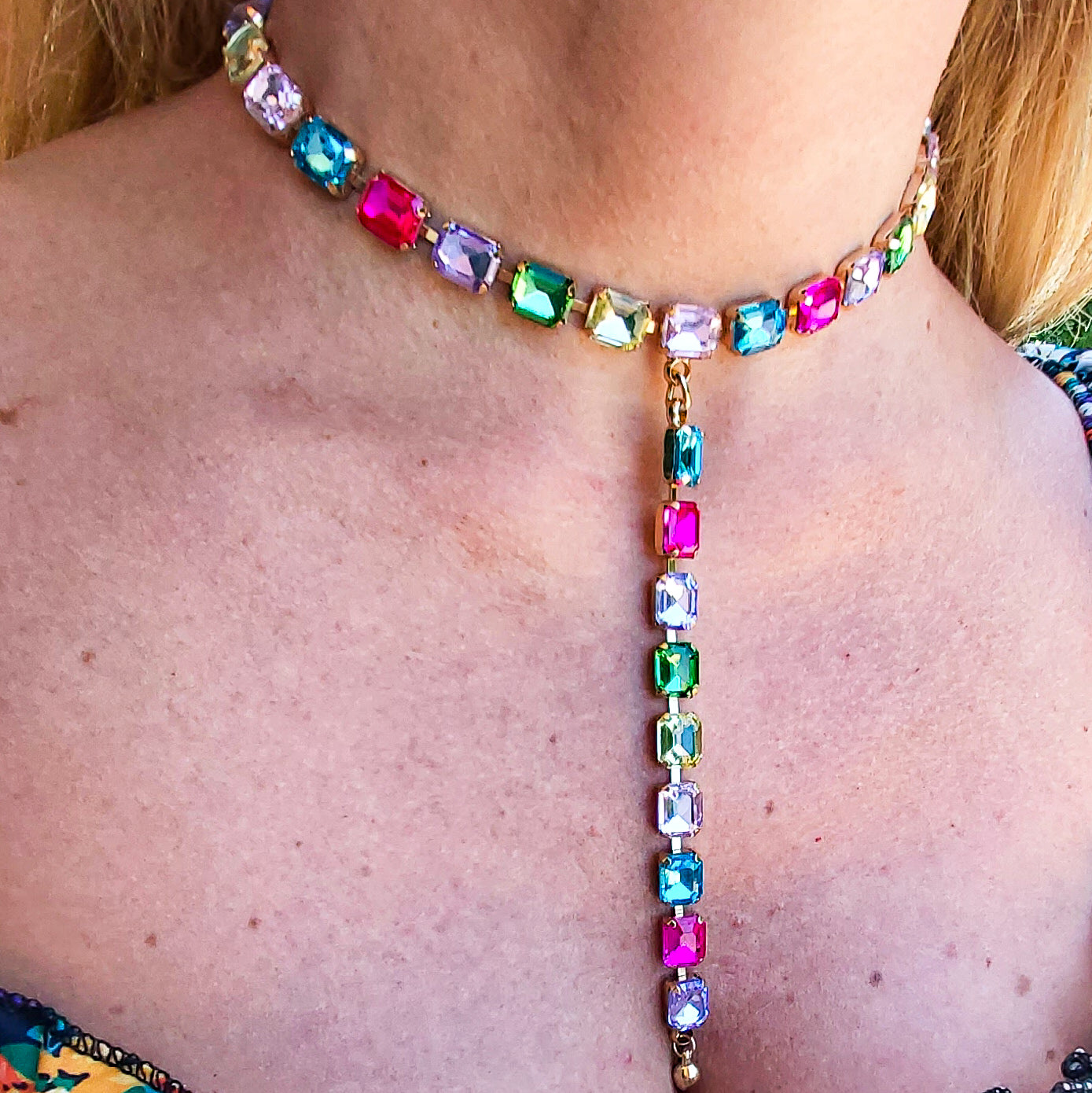 KELLY -COLLANA CRAVATTINA con pietre sfaccettate - LUCE COLLECTION