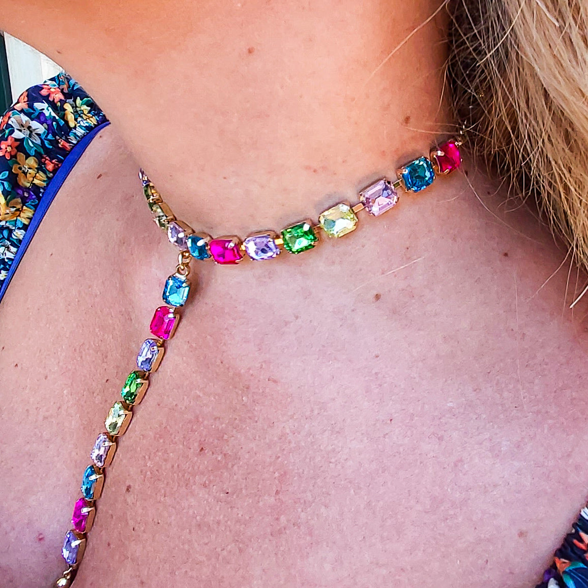 KELLY -COLLANA CRAVATTINA con pietre sfaccettate - LUCE COLLECTION