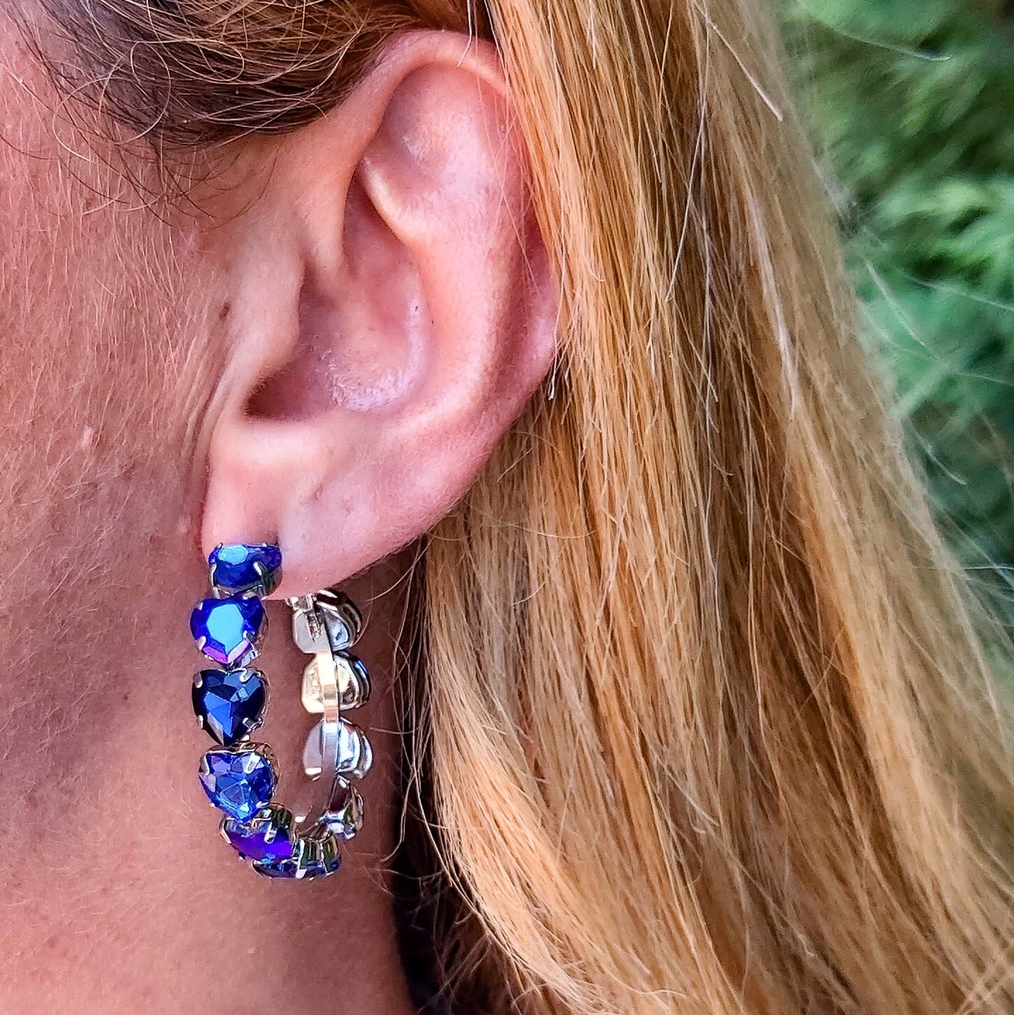 LUCE Hearts RAINBOW Hoops - Orecchini a cerchio con pietre sfaccettate