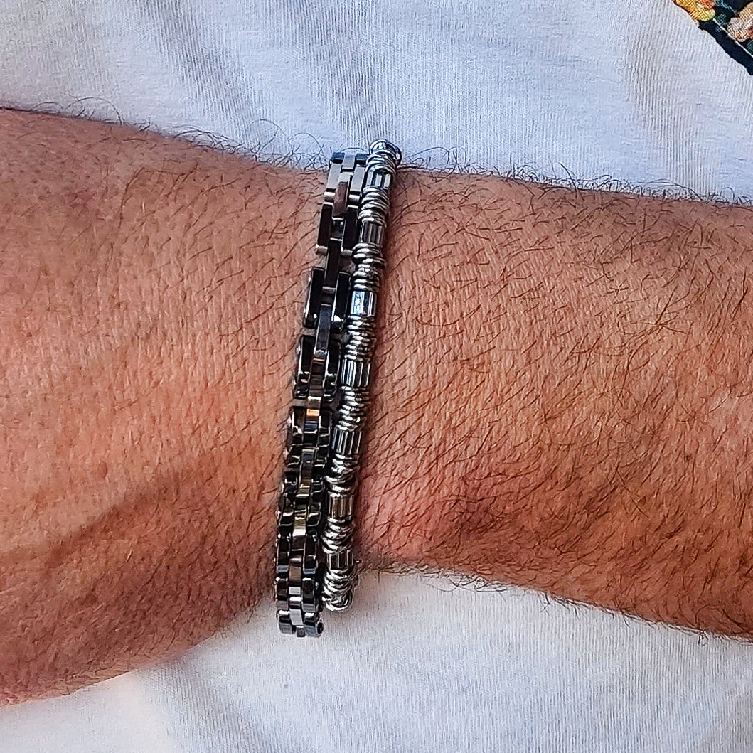 Bracciale uomo catena NODINI ACCIAIO