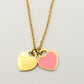 VANESSA ~ STAINLESS STEEL DOUBLE HEART pendant necklace