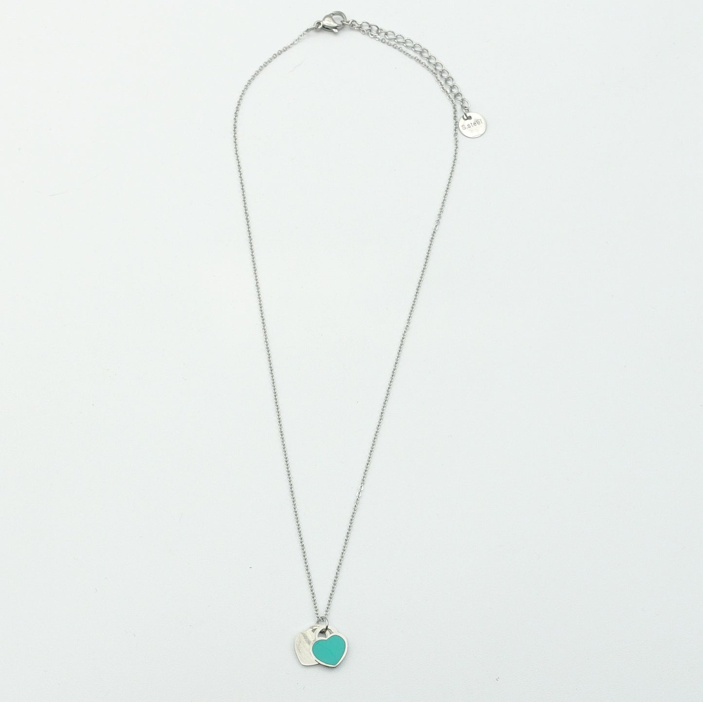 VANESSA ~ STAINLESS STEEL DOUBLE HEART pendant necklace