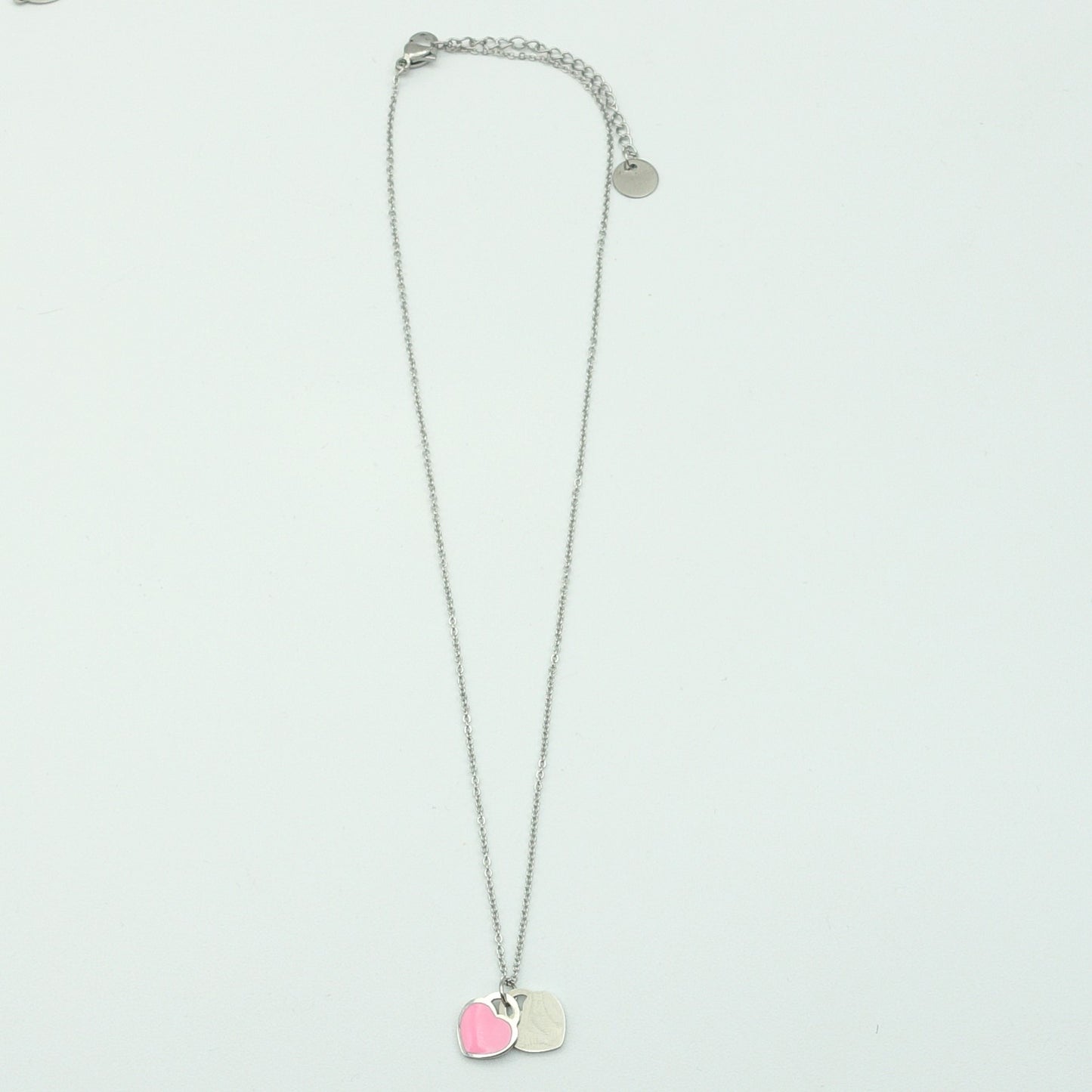 VANESSA ~ STAINLESS STEEL DOUBLE HEART pendant necklace